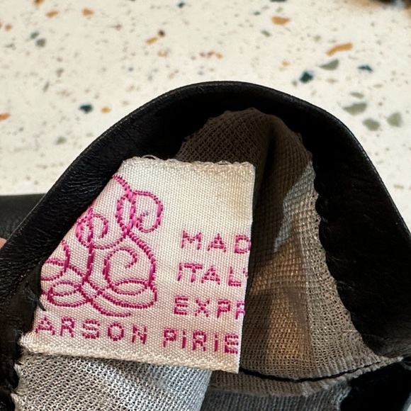 Vintage Carson Pirie Scott & Co. Italian Black Leather Gloves Size 7 - Picture 12 of 15